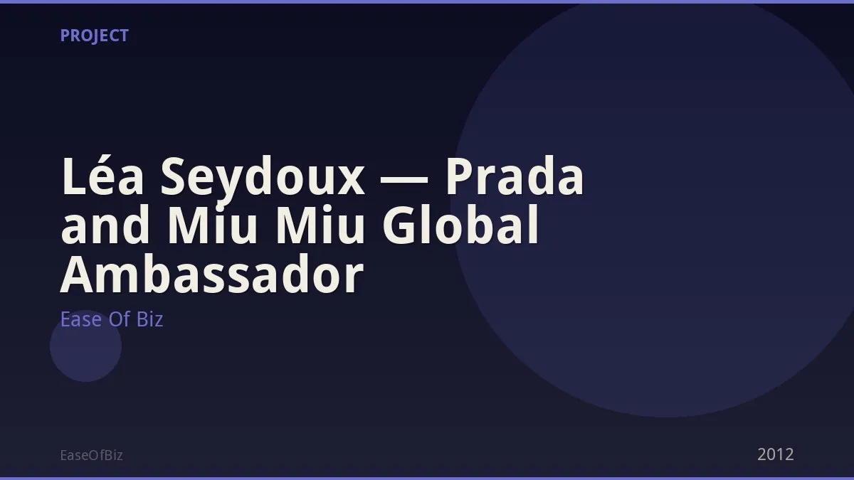 Léa Seydoux — Prada and Miu Miu Global Ambassador