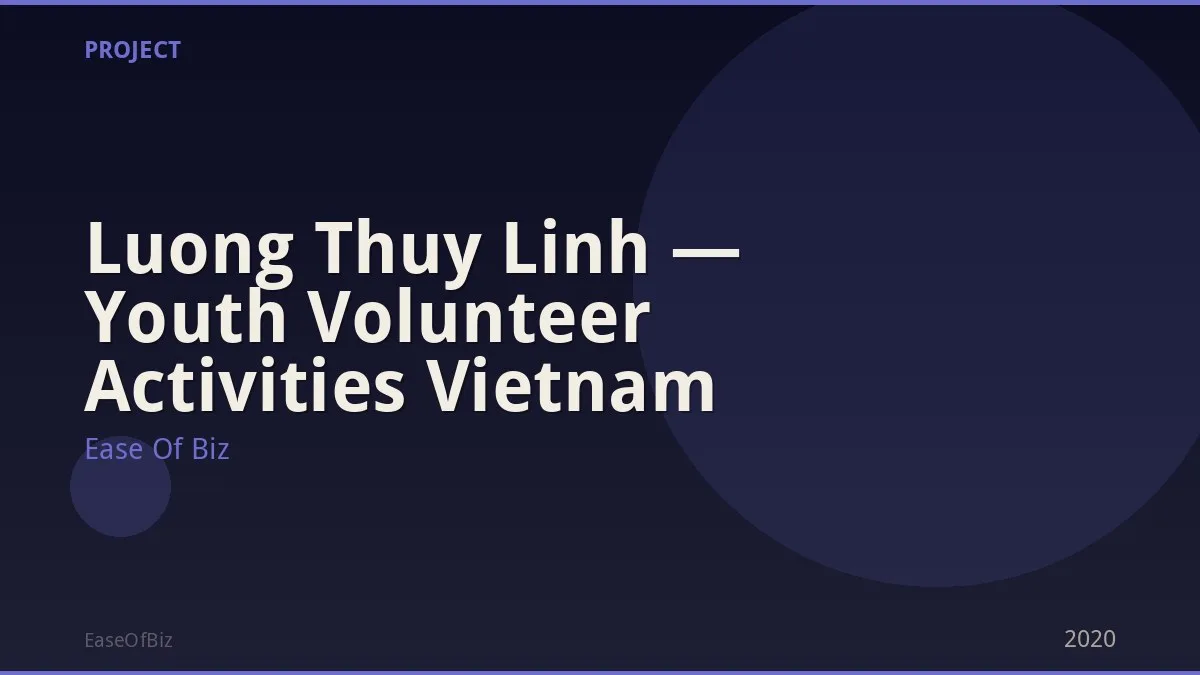 Luong Thuy Linh — Youth Volunteer Activities Vietnam