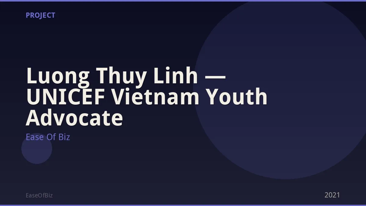 Luong Thuy Linh — UNICEF Vietnam Youth Advocate