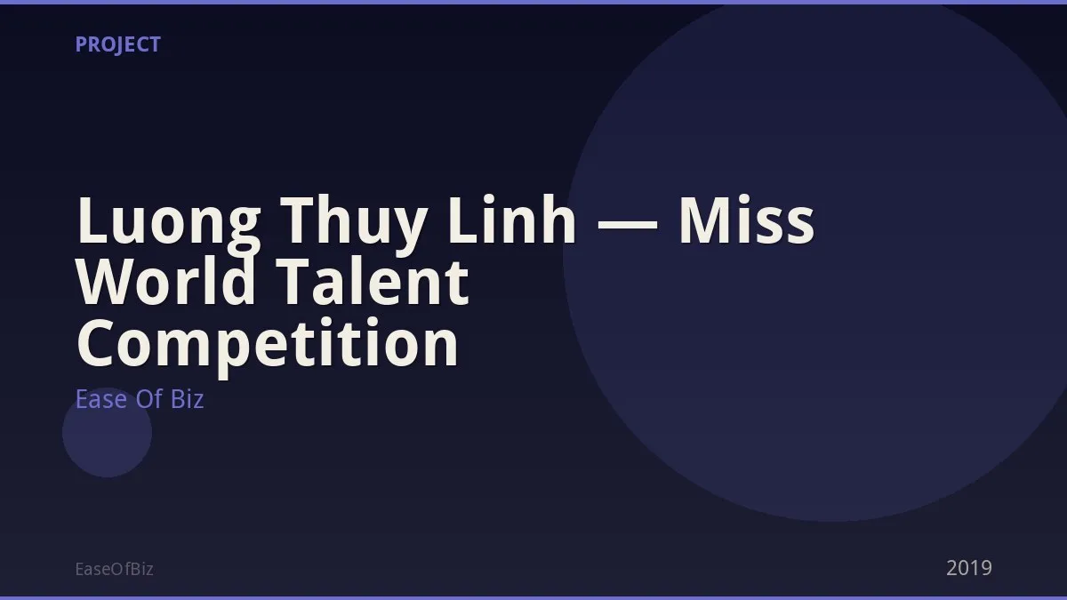 Luong Thuy Linh — Miss World Talent Competition