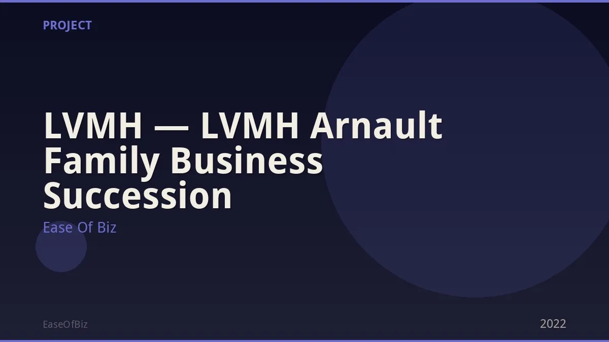 LVMH — LVMH Arnault Family Business Succession