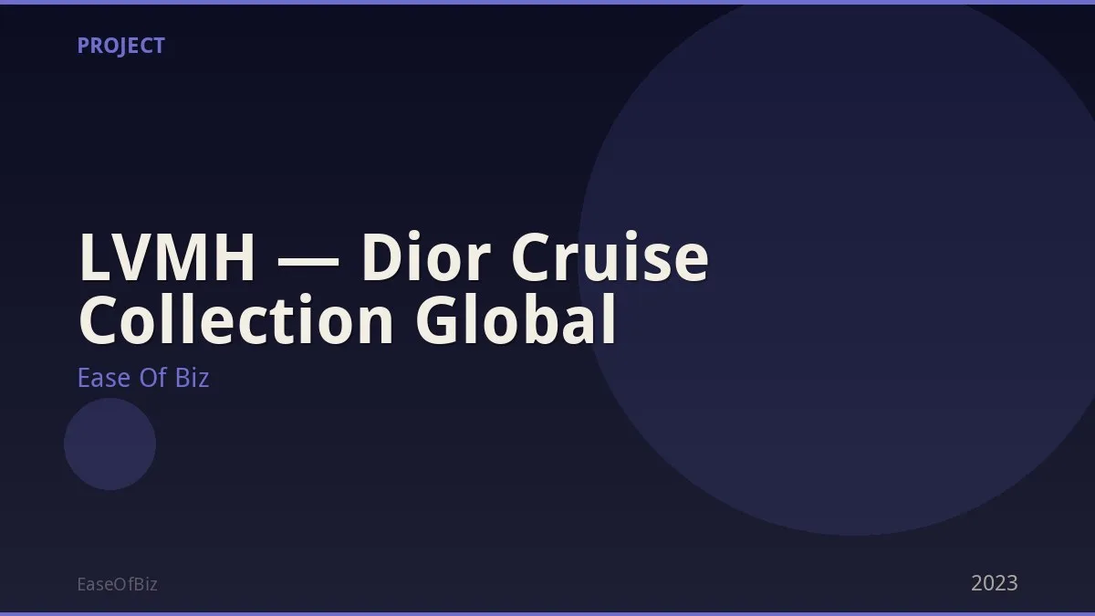 LVMH — Dior Cruise Collection Global