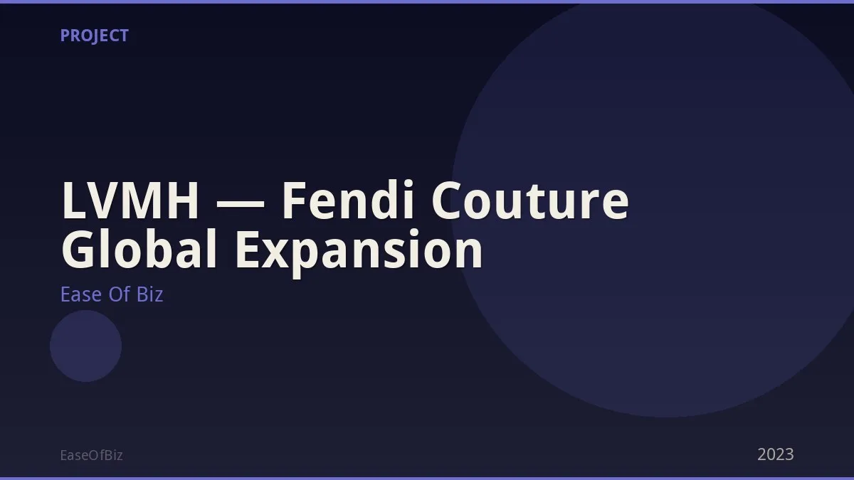LVMH — Fendi Couture Global Expansion
