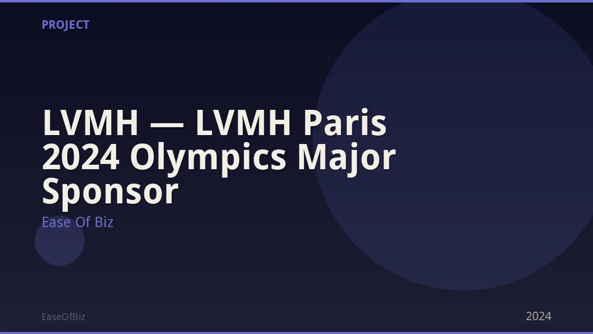 LVMH — LVMH Paris 2024 Olympics Major Sponsor