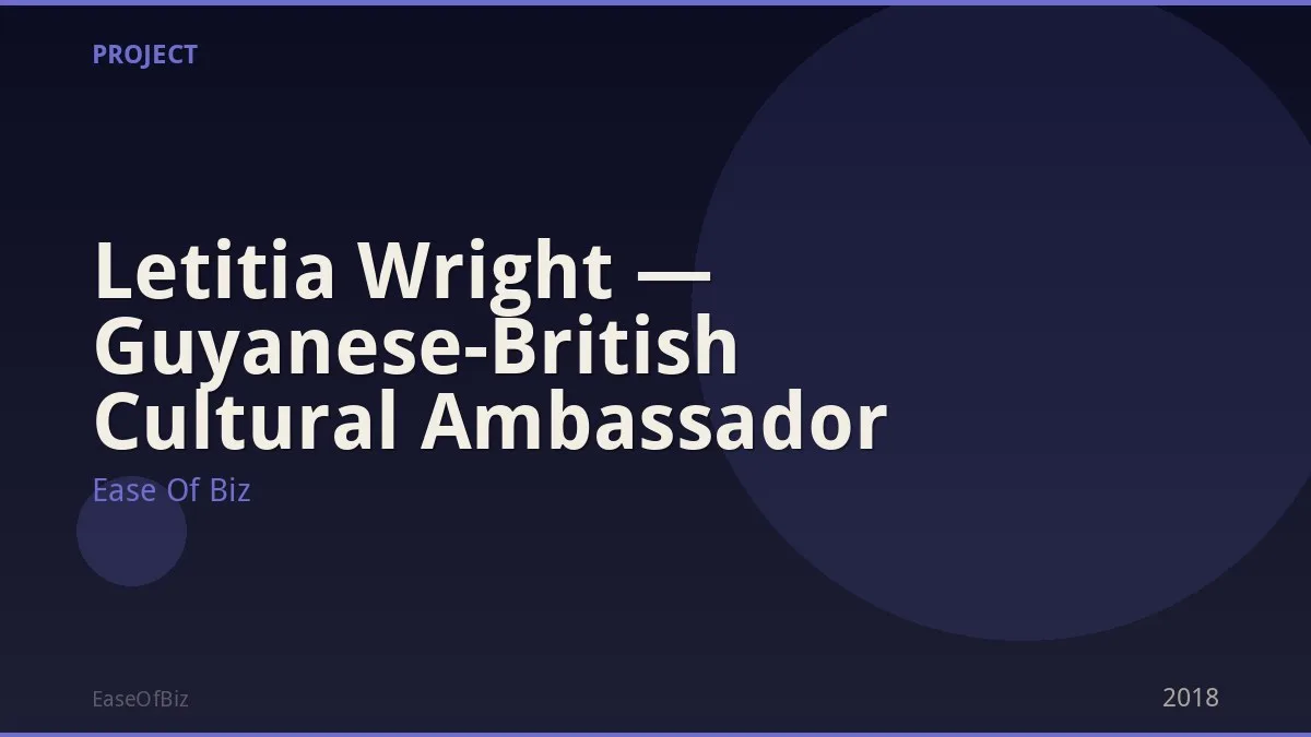 Letitia Wright — Guyanese-British Cultural Ambassador