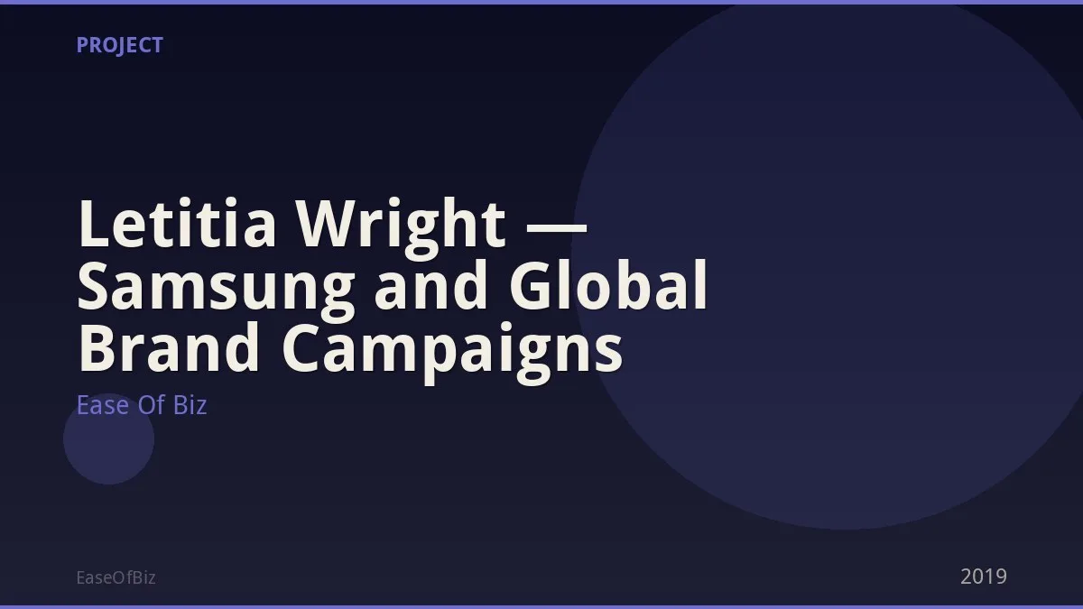 Letitia Wright — Samsung and Global Brand Campaigns