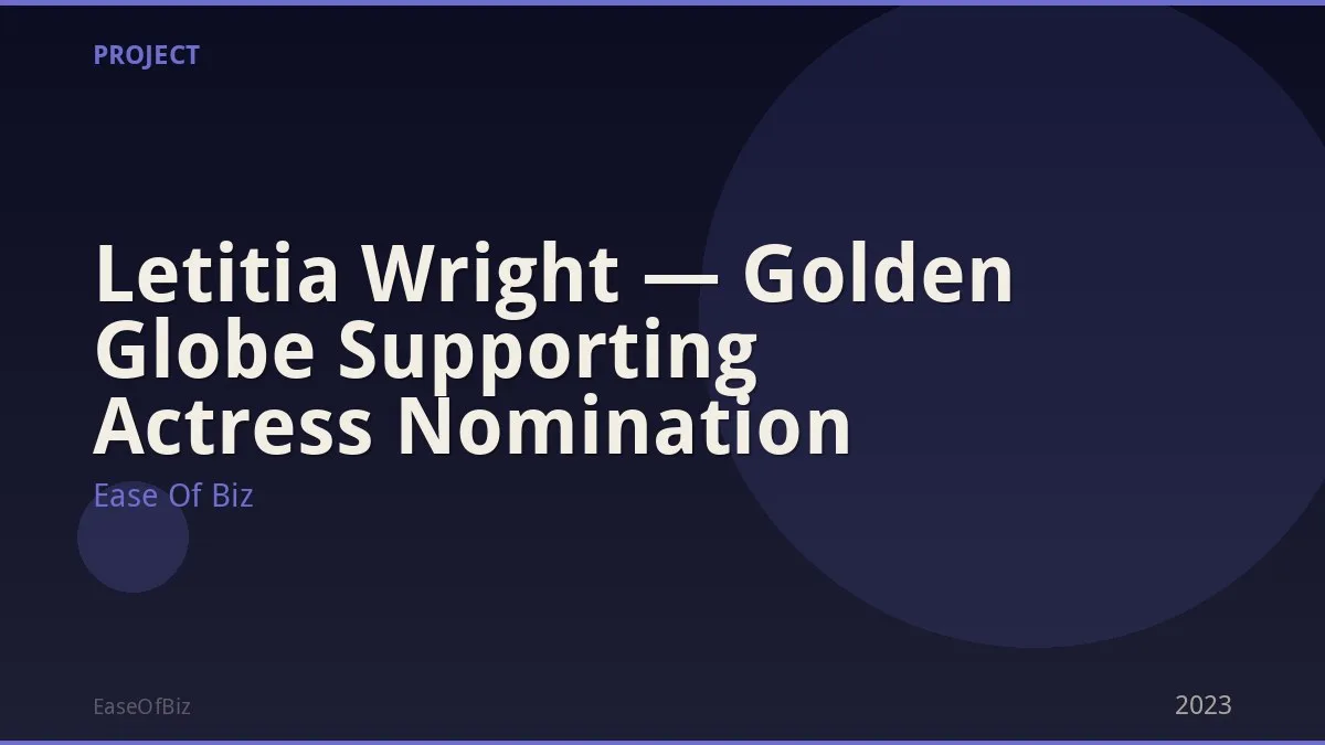 Letitia Wright — Golden Globe Supporting Actress Nomination