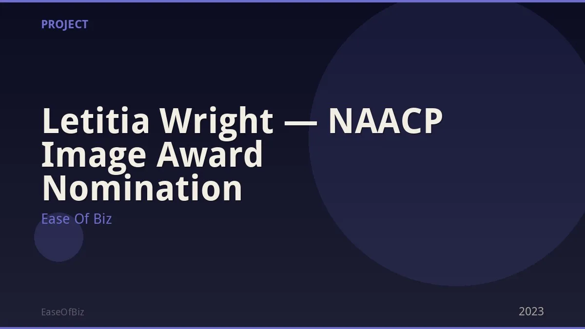 Letitia Wright — NAACP Image Award Nomination