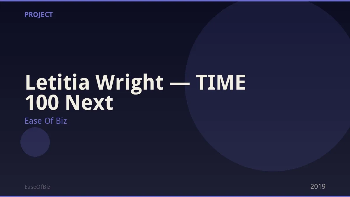 Letitia Wright — TIME 100 Next