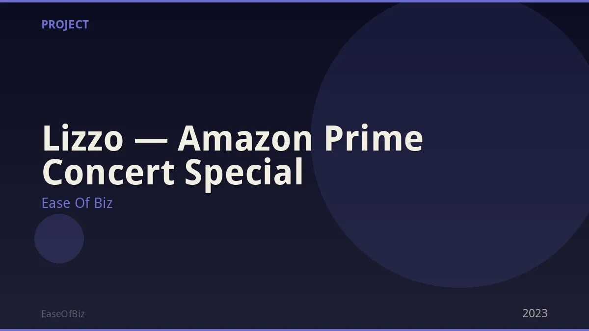 Lizzo — Amazon Prime Concert Special