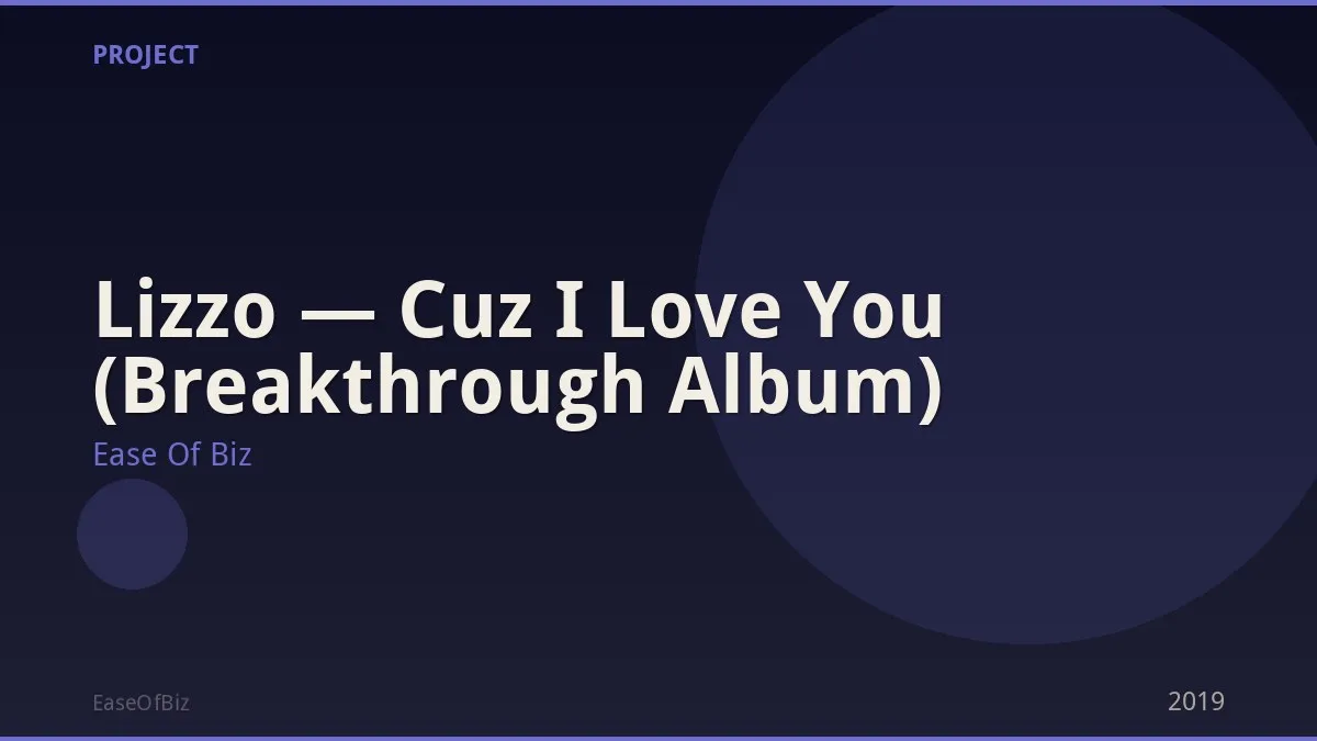Lizzo — Cuz I Love You (Breakthrough Album)