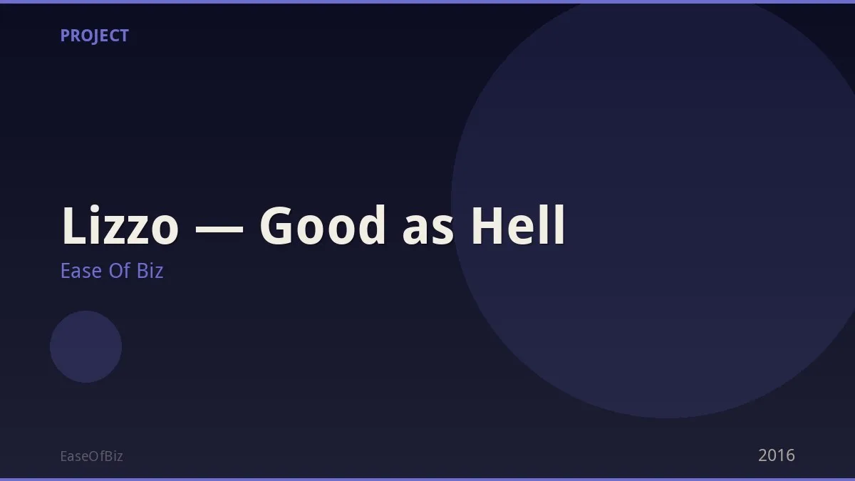 Lizzo — Good as Hell