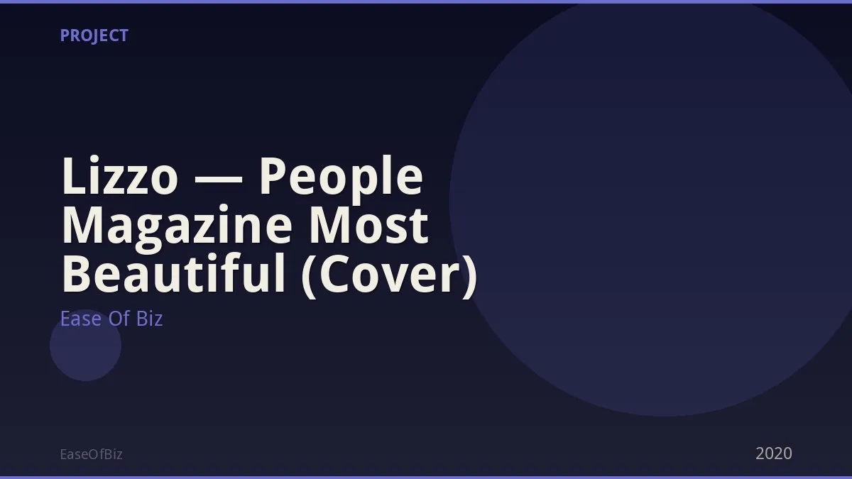 Lizzo — People Magazine Most Beautiful (Cover)