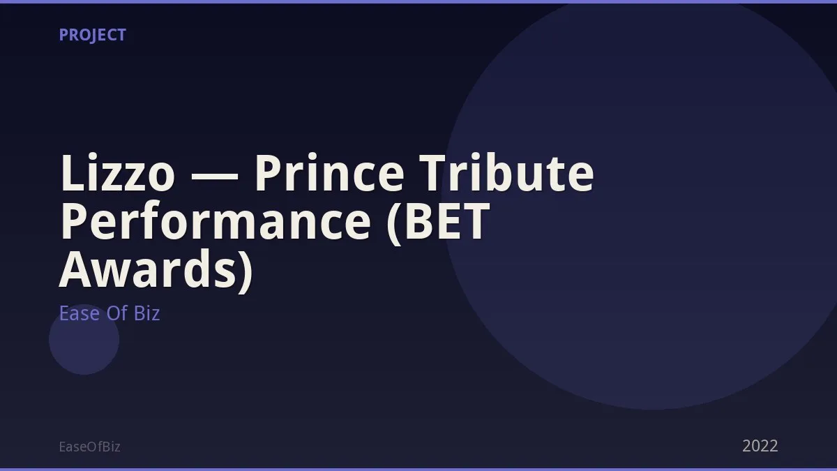 Lizzo — Prince Tribute Performance (BET Awards)