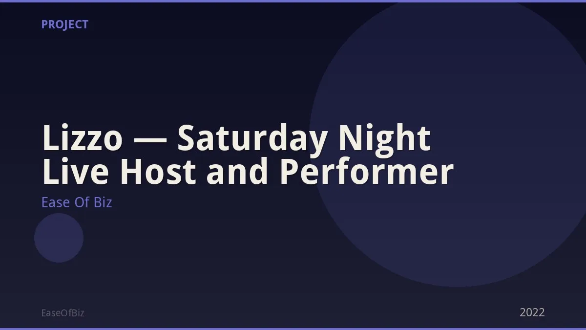 Lizzo — Saturday Night Live Host and Performer