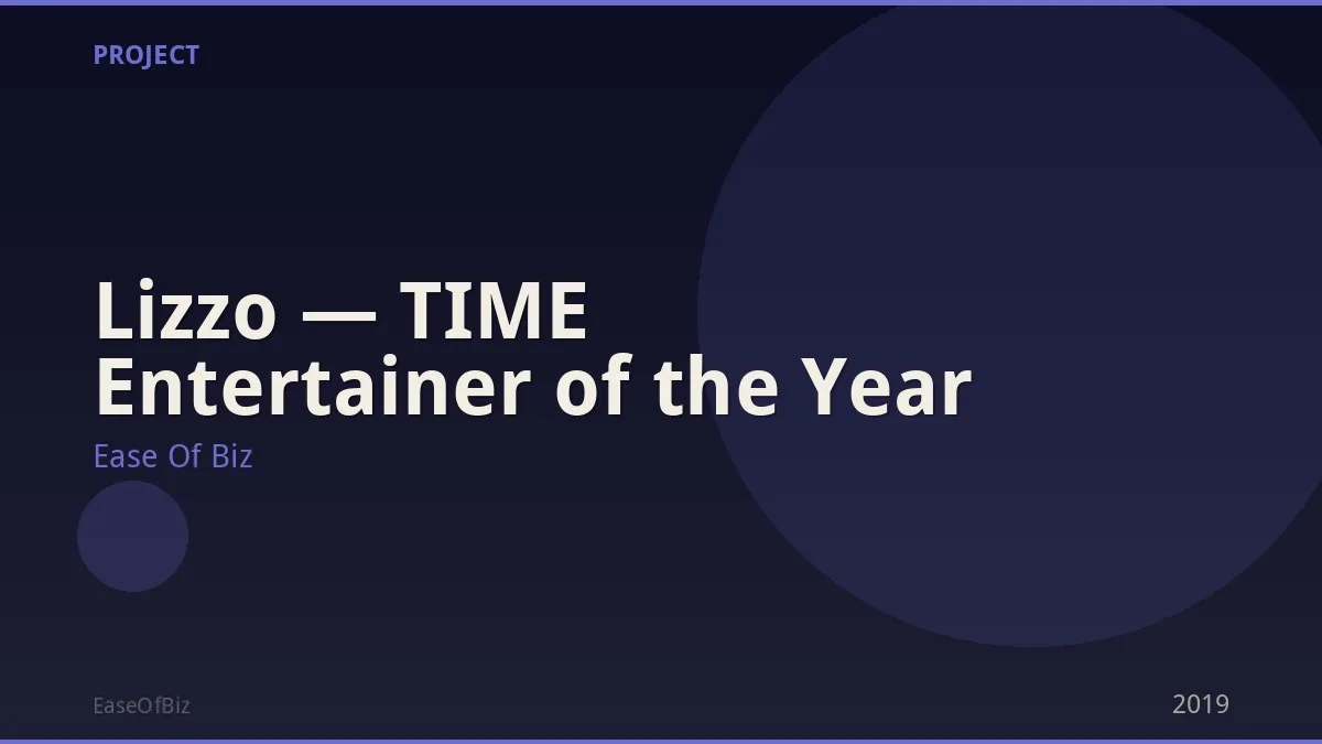Lizzo — TIME Entertainer of the Year