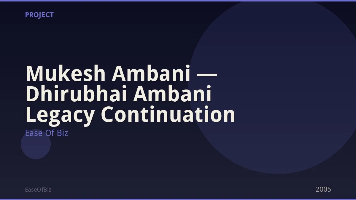 Mukesh Ambani — Dhirubhai Ambani Legacy Continuation