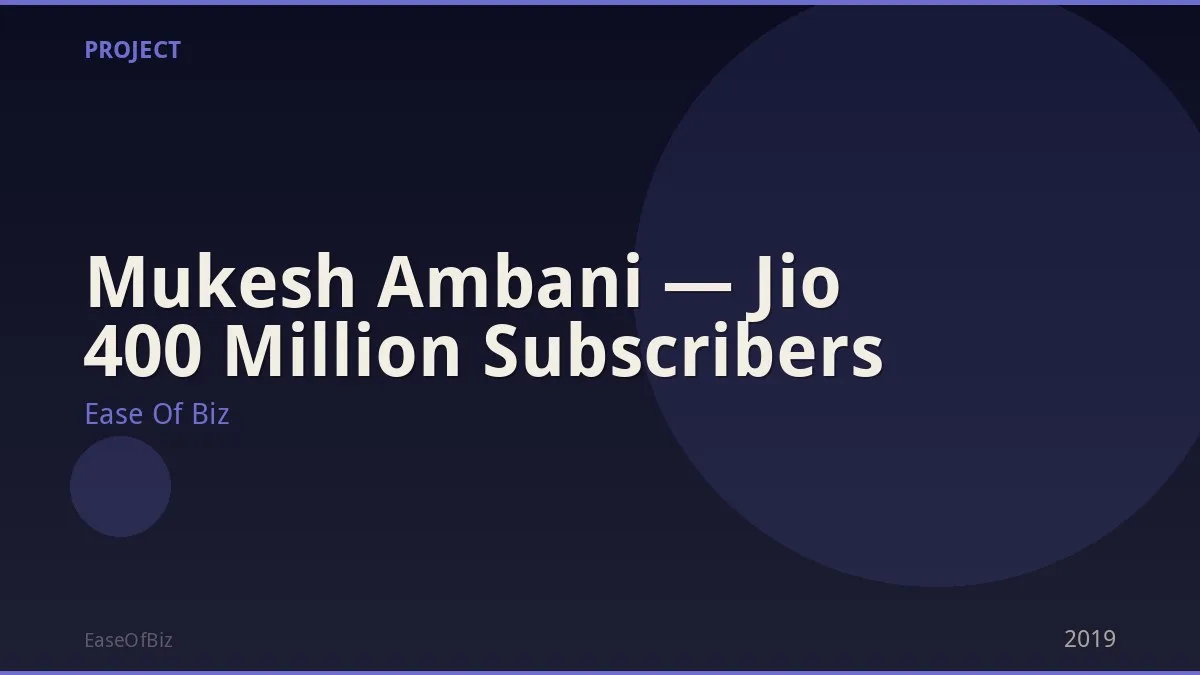 Mukesh Ambani — Jio 400 Million Subscribers