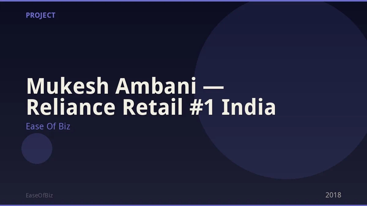 Mukesh Ambani — Reliance Retail #1 India