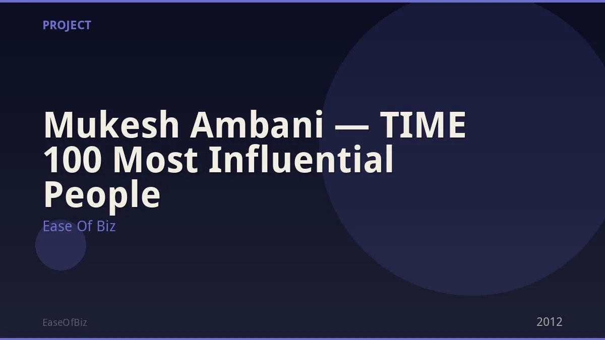 Mukesh Ambani — TIME 100 Most Influential People