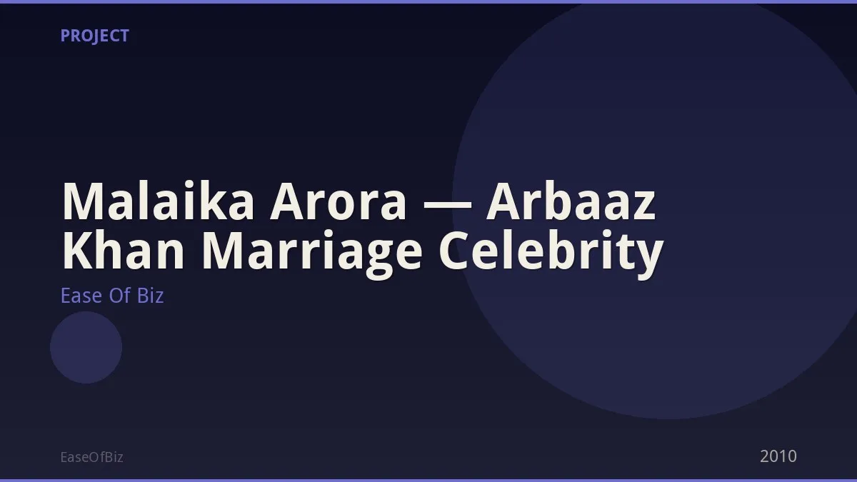 Malaika Arora — Arbaaz Khan Marriage Celebrity