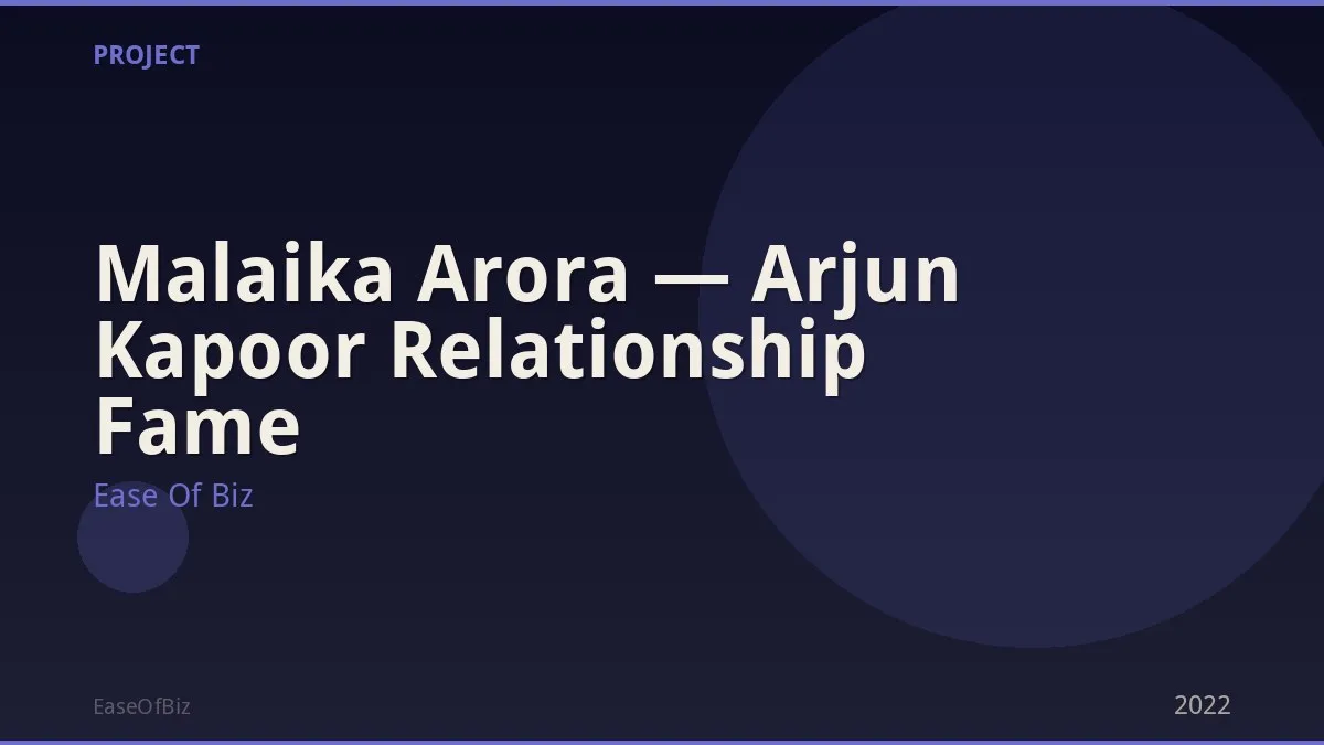 Malaika Arora — Arjun Kapoor Relationship Fame