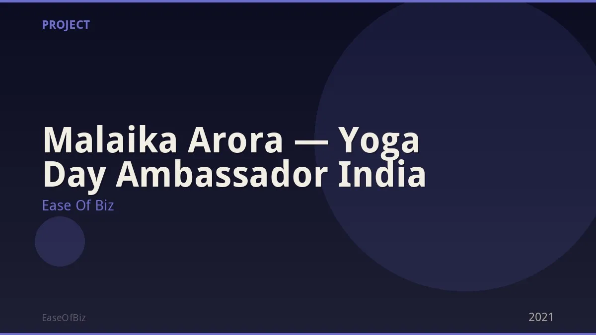 Malaika Arora — Yoga Day Ambassador India