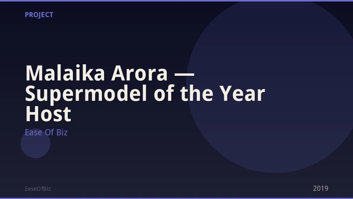 Malaika Arora — Supermodel of the Year Host