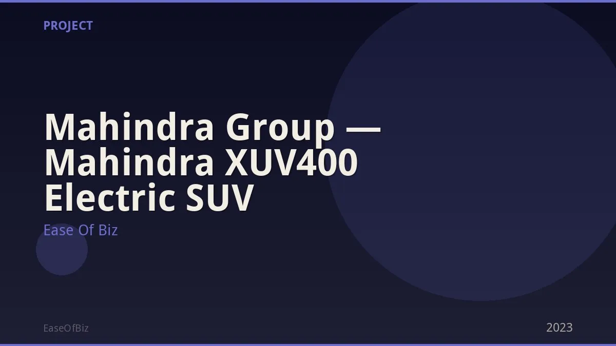 Mahindra Group — Mahindra XUV400 Electric SUV
