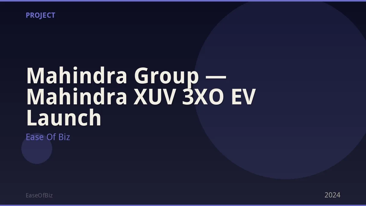 Mahindra Group — Mahindra XUV 3XO EV Launch