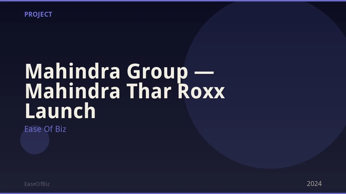 Mahindra Group — Mahindra Thar Roxx Launch