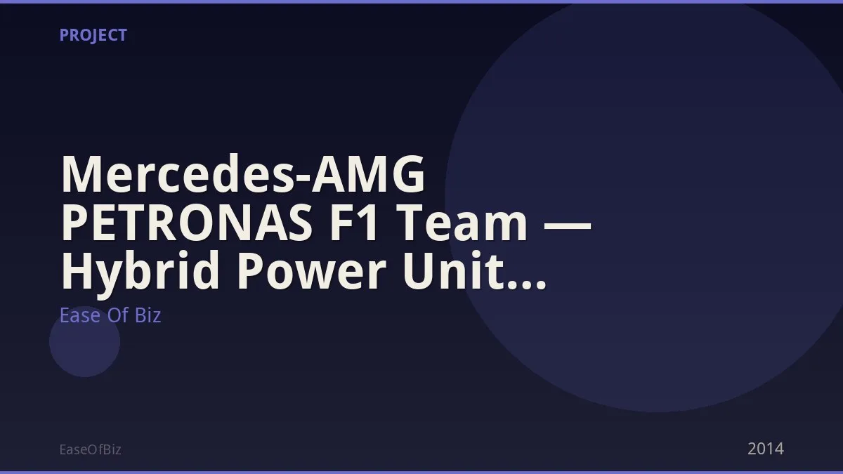 Mercedes-AMG PETRONAS F1 Team — Hybrid Power Unit Revolution