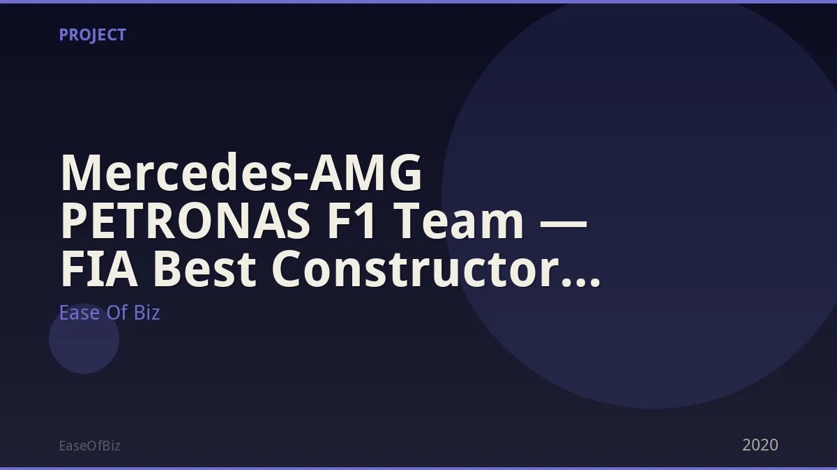 Mercedes-AMG PETRONAS F1 Team — FIA Best Constructor Award