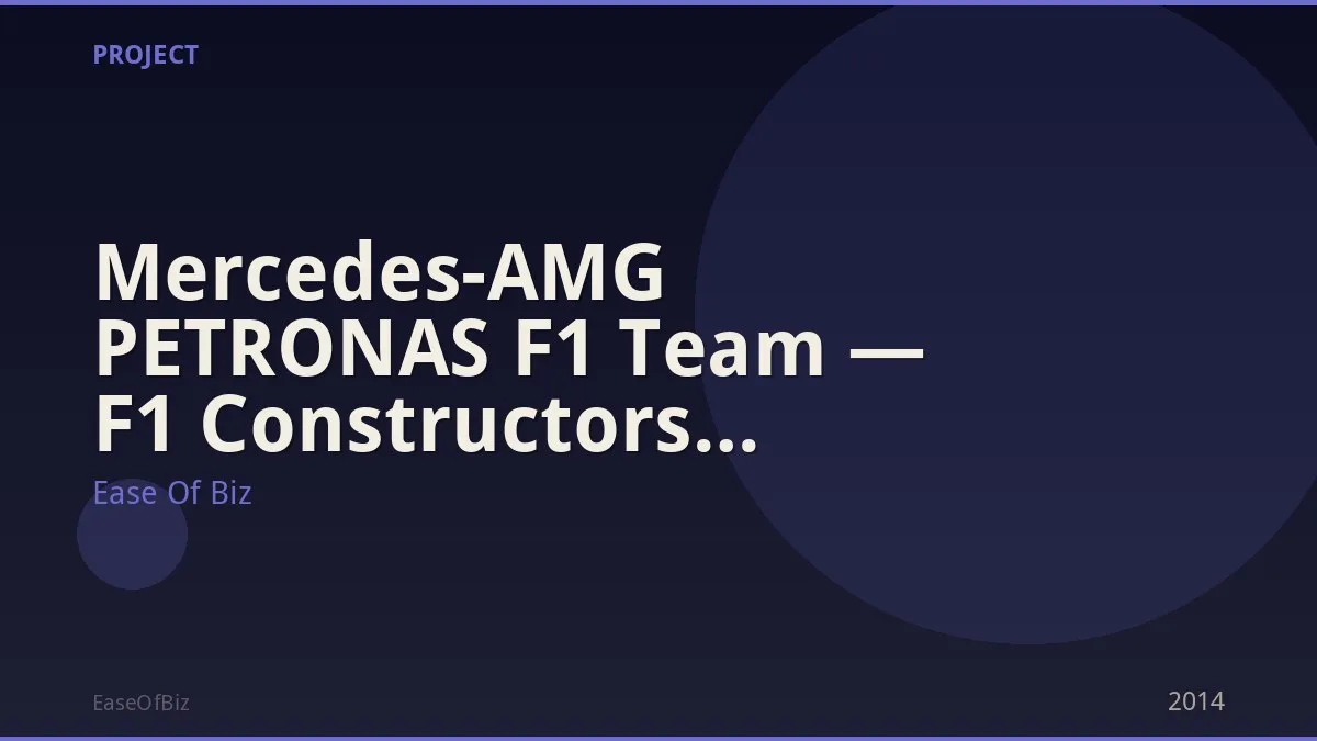 Mercedes-AMG PETRONAS F1 Team — F1 Constructors Championship 8 Cons