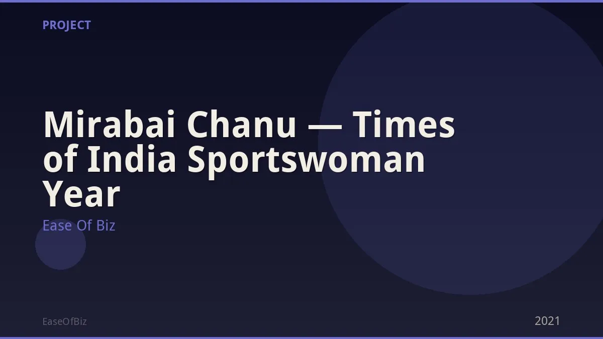 Mirabai Chanu — Times of India Sportswoman Year