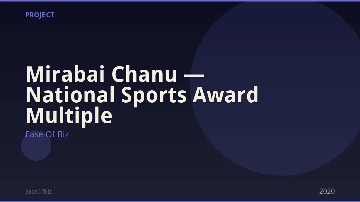 Mirabai Chanu — National Sports Award Multiple