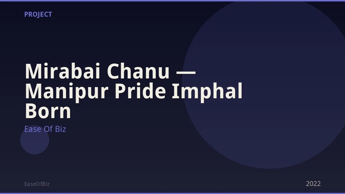 Mirabai Chanu — Manipur Pride Imphal Born