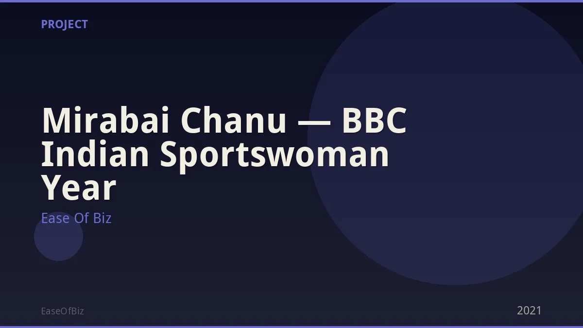 Mirabai Chanu — BBC Indian Sportswoman Year