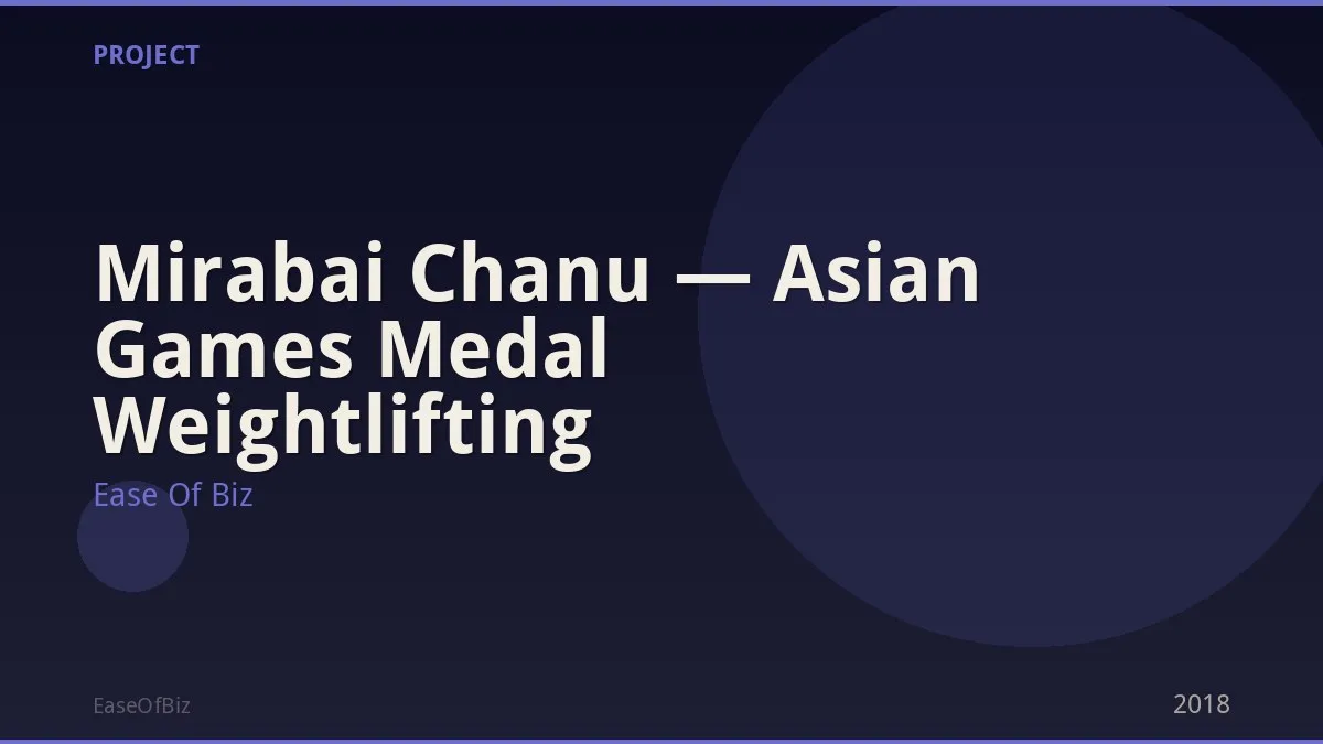 Mirabai Chanu — Asian Games Medal Weightlifting