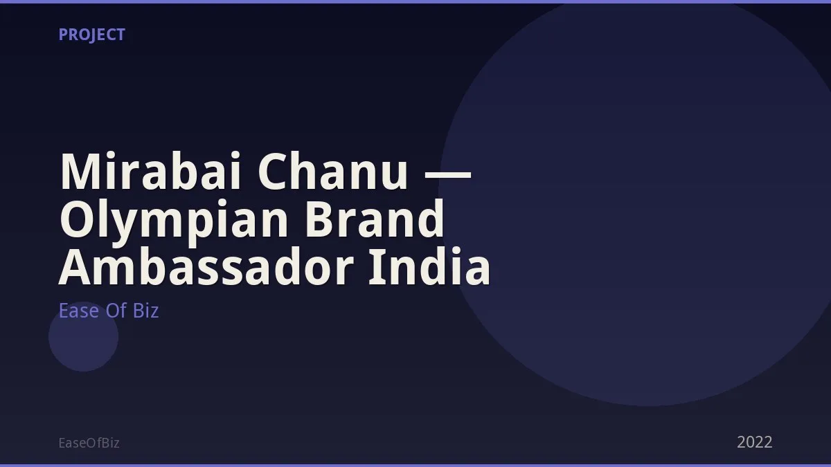 Mirabai Chanu — Olympian Brand Ambassador India