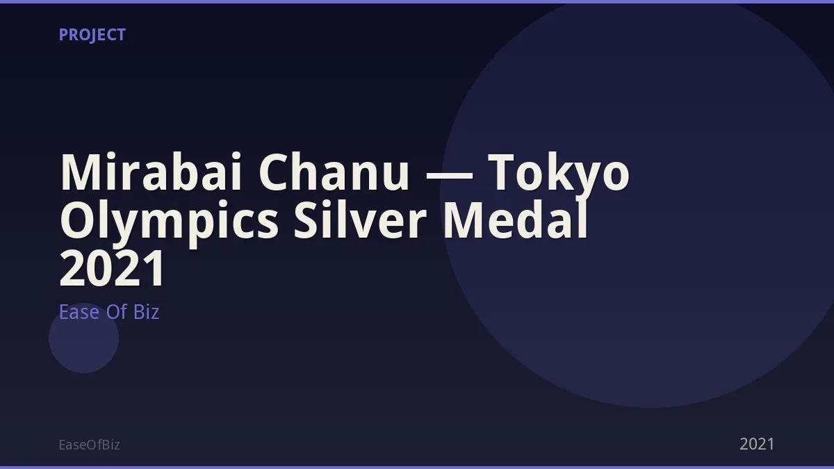 Mirabai Chanu — Tokyo Olympics Silver Medal 2021