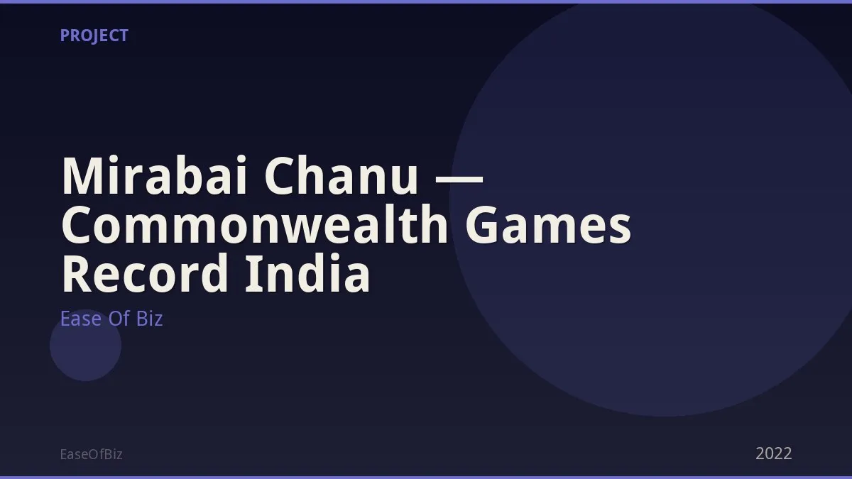 Mirabai Chanu — Commonwealth Games Record India