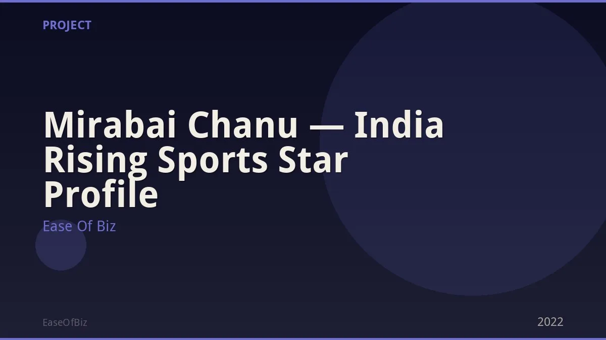 Mirabai Chanu — India Rising Sports Star Profile