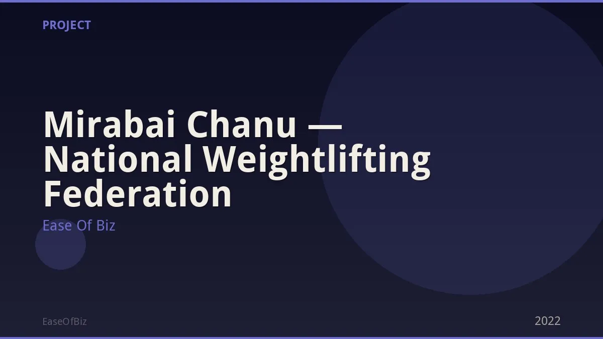 Mirabai Chanu — National Weightlifting Federation