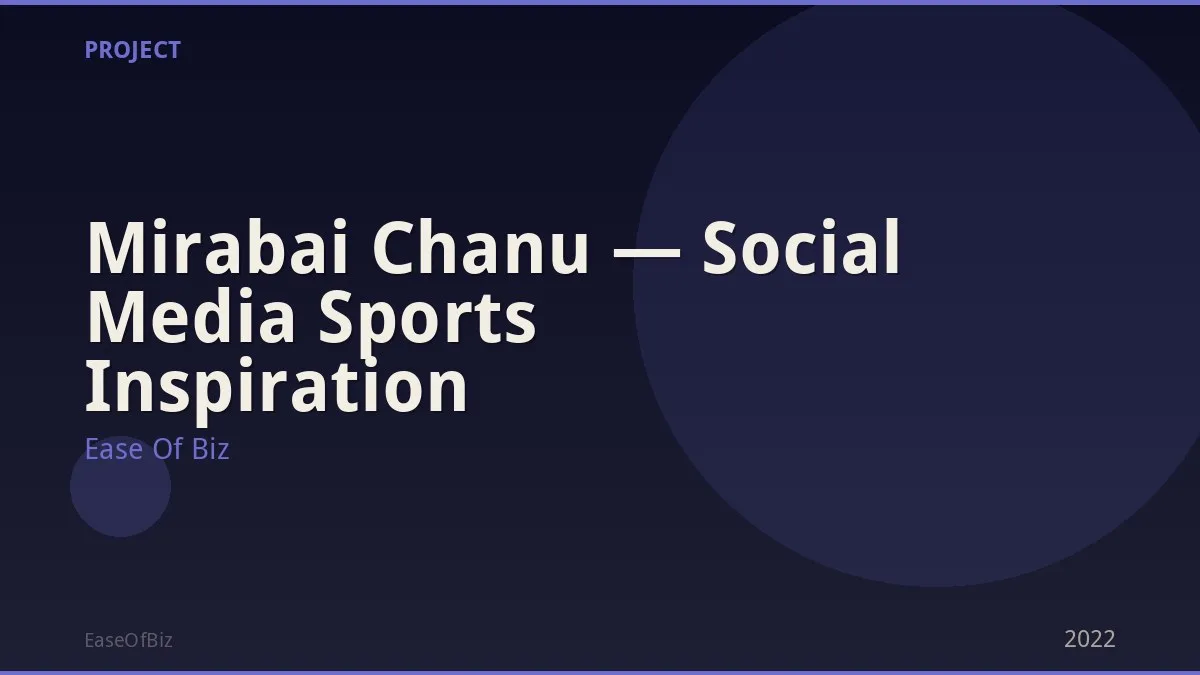 Mirabai Chanu — Social Media Sports Inspiration