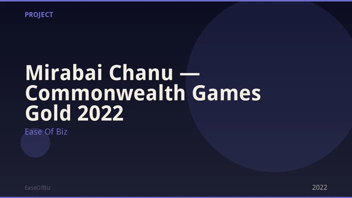 Mirabai Chanu — Commonwealth Games Gold 2022