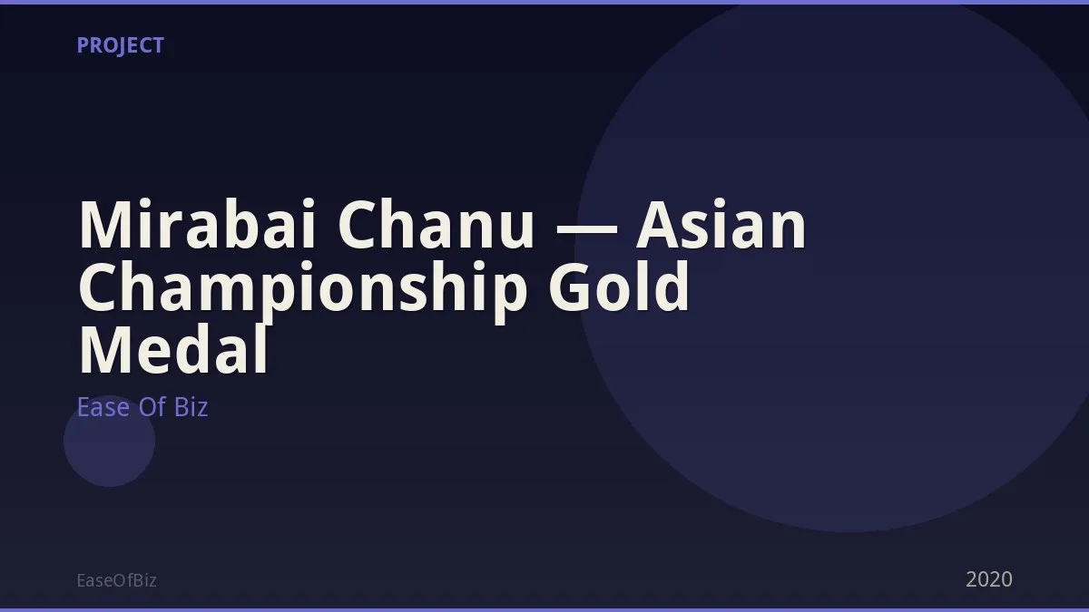 Mirabai Chanu — Asian Championship Gold Medal