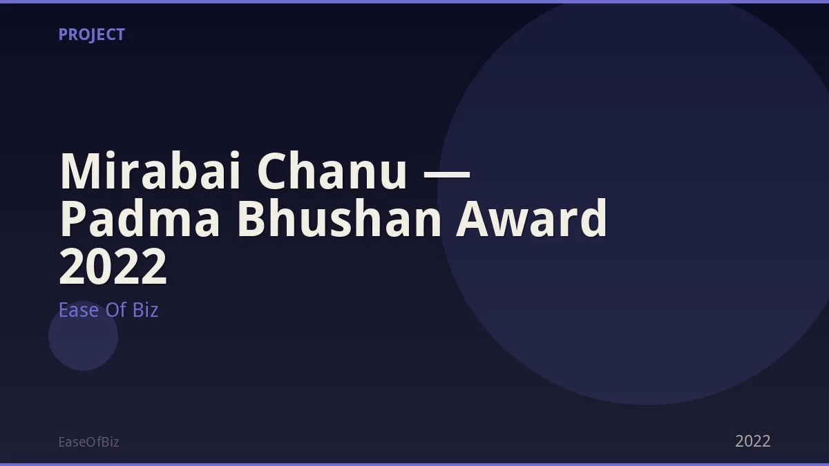 Mirabai Chanu — Padma Bhushan Award 2022