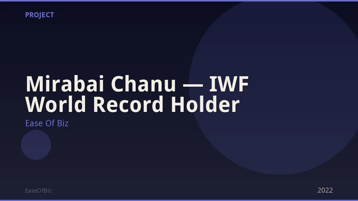 Mirabai Chanu — IWF World Record Holder