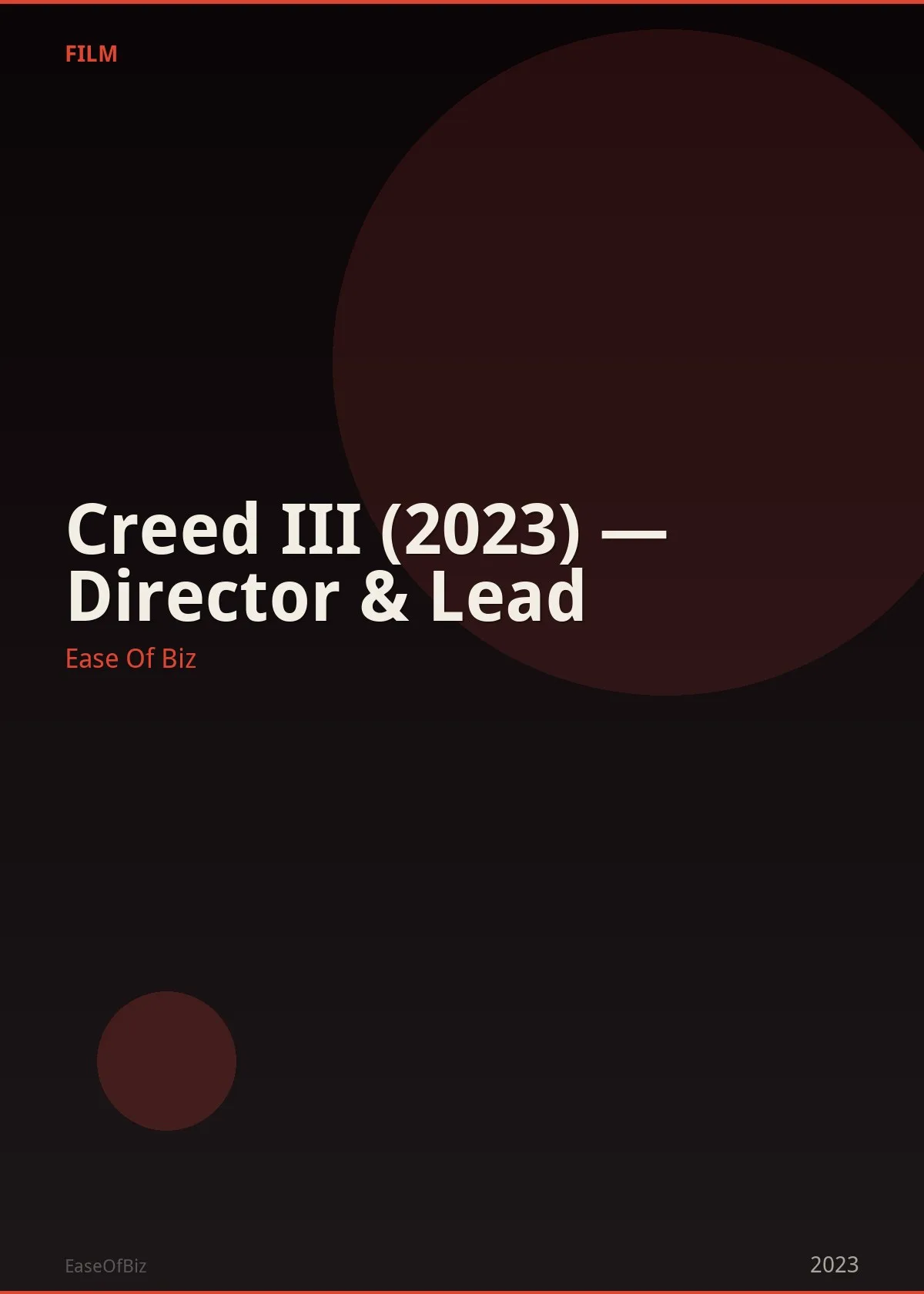 Creed III (2023) — Director & Lead